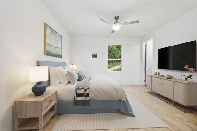 a bathroom with a double vanity sink and mirror