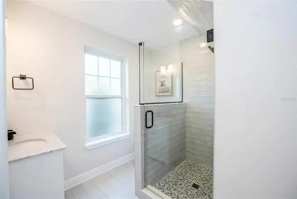 a bathroom with a shower