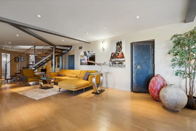 a bathroom with a sink double vanity and a mirror