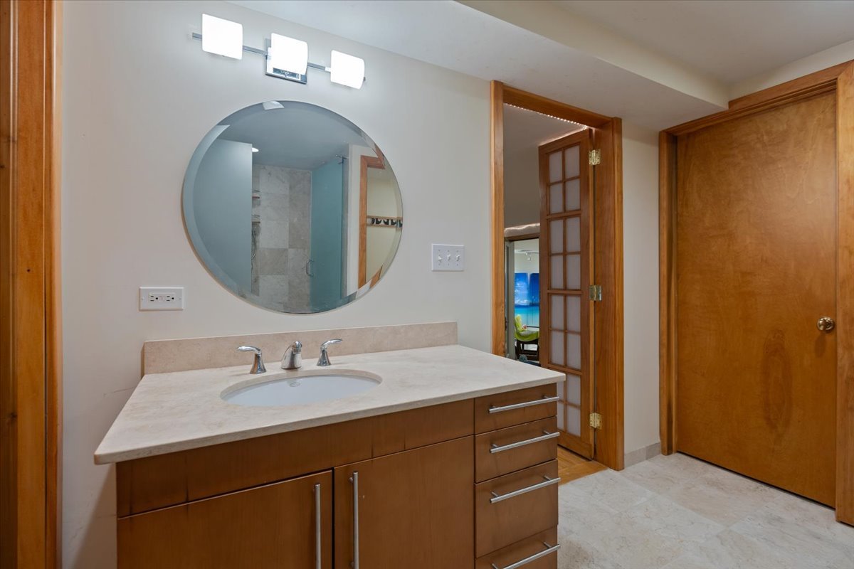 3464 Old Mill Road North Highland Park, IL 60035 - Photo 42 of 64 a en suite bathroom with a sink and a mirror