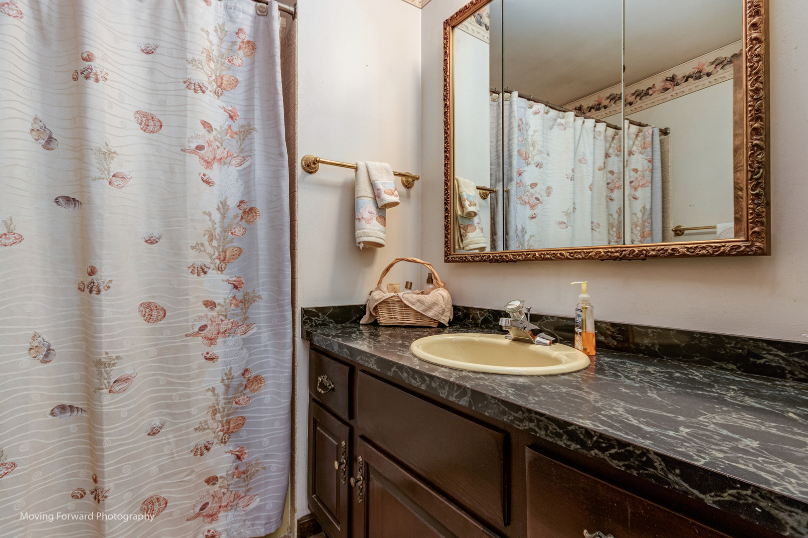 4 Cedar Gate Circle Sugar Grove, IL 60554 - Photo 17 of 34 a bathroom with a granite countertop sink a mirror and shower
