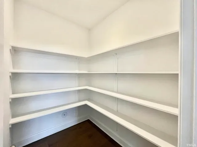 a storage room with empty racks