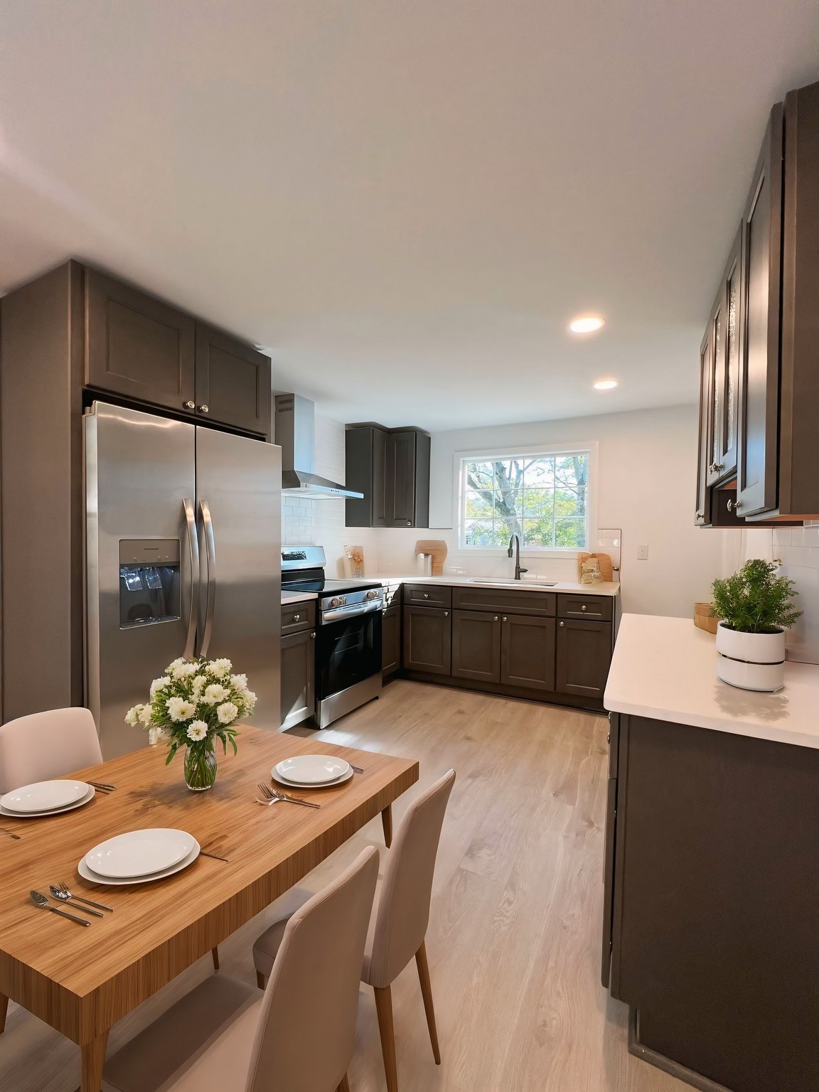224 Cherry Street Madison, TN 37115 - Photo 4 of 11 a kitchen with kitchen island a stove a sink a refrigerator dining table and chairs