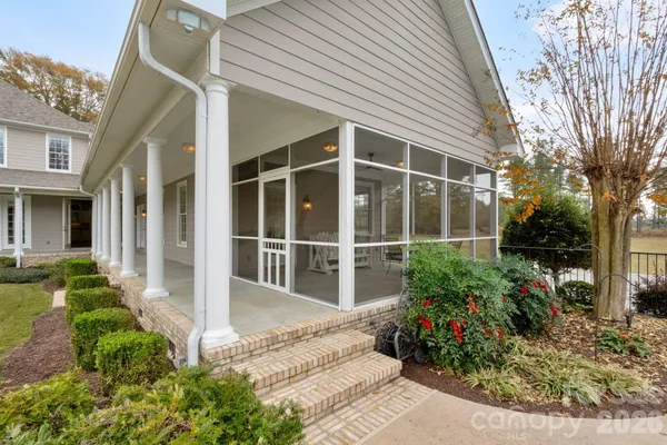 a view of a balcony with an outdoor space