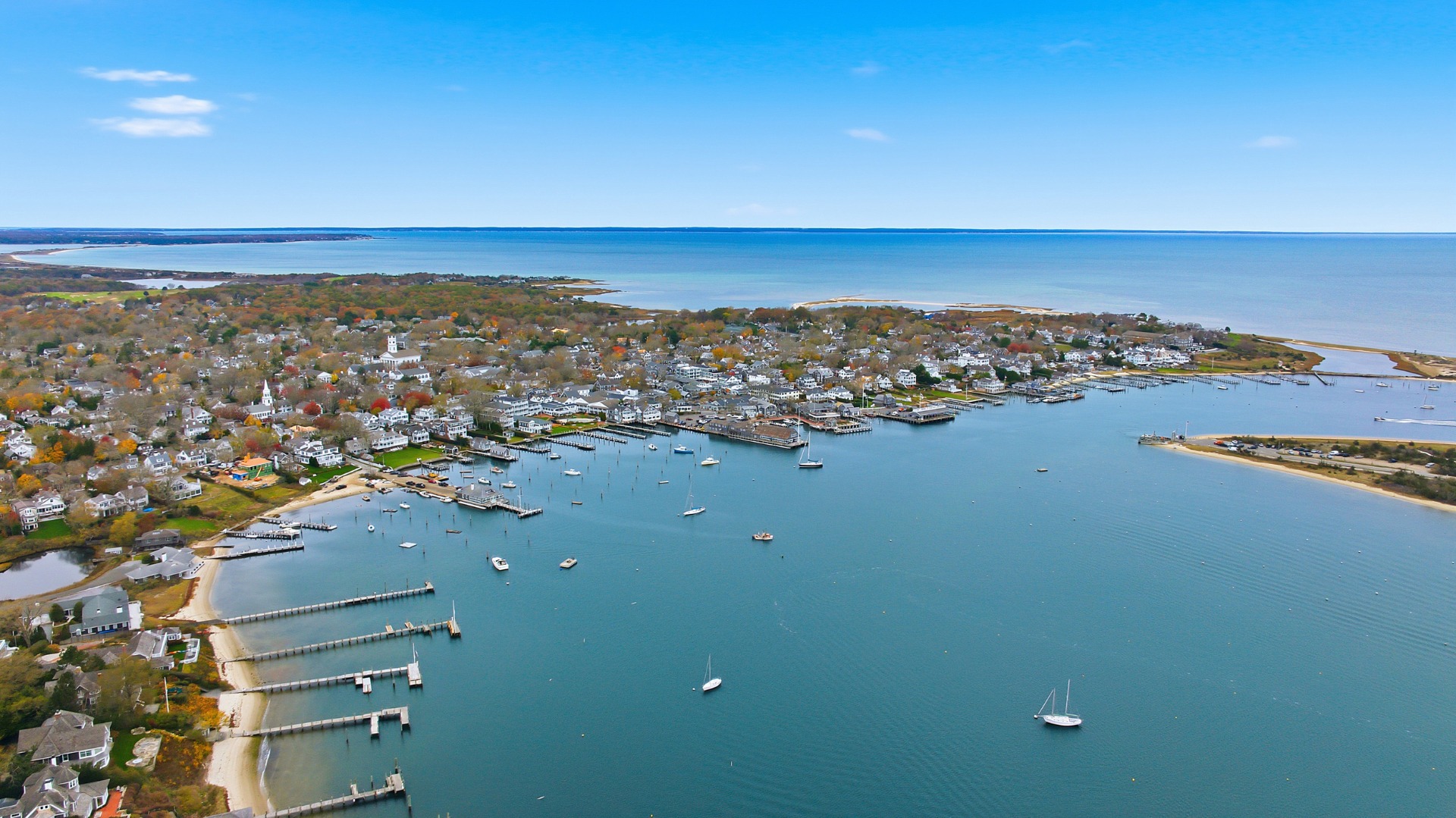 10 Pease Point Road Edgartown, MA 02539 - Photo 20 of 21 an aerial view of residential building and ocean