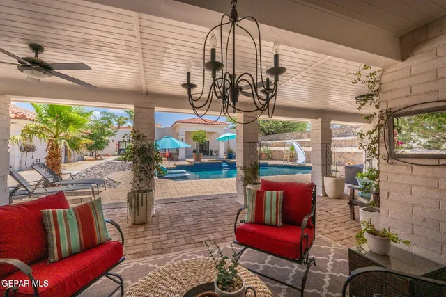 a outdoor living space with furniture