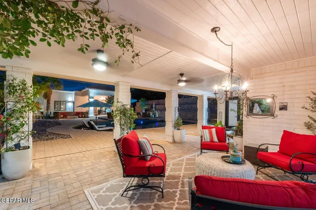 a outdoor space with furniture