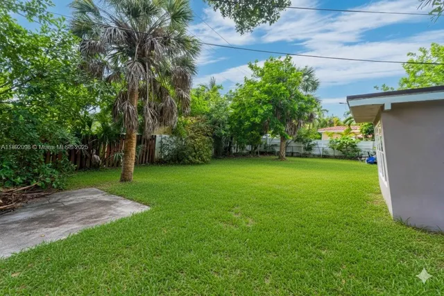a backyard of a house with lots of green space