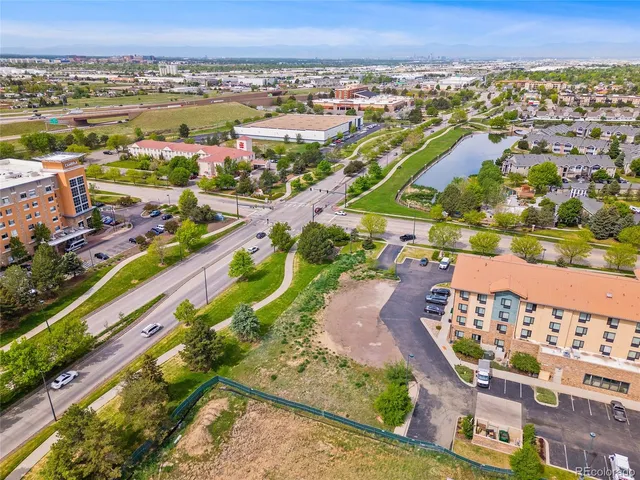 an aerial view of a city