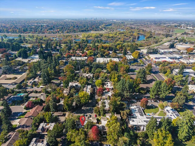 an aerial view of a city