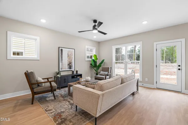 a living room with furniture