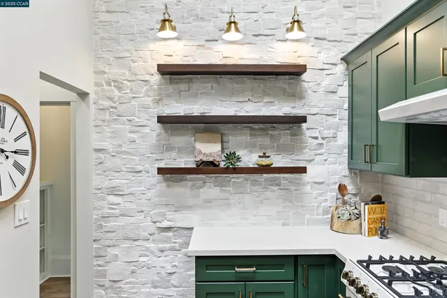 a bedroom with a bed and a mirror