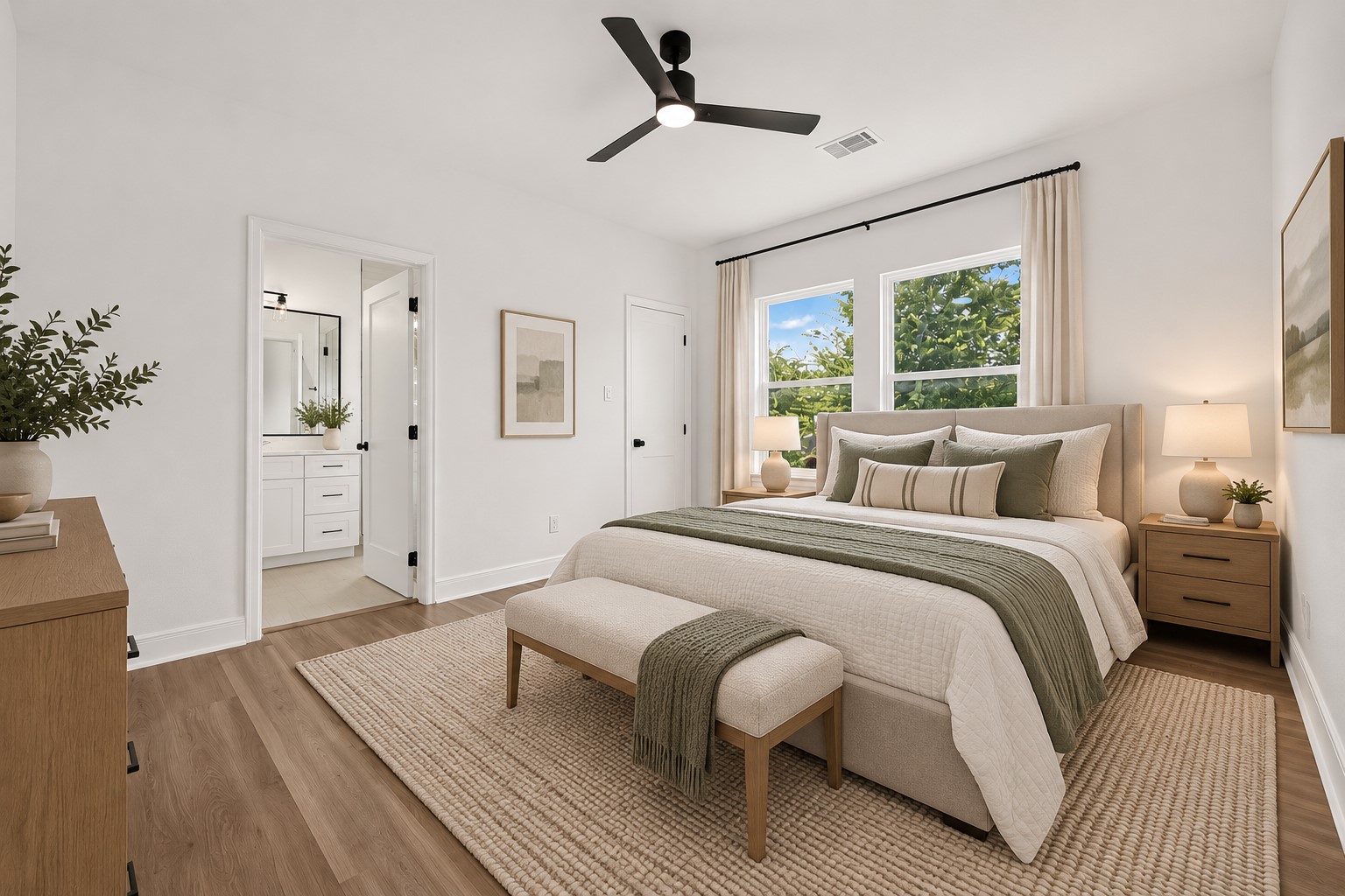8110 Carver Road Houston, TX 77088 - Photo 24 of 38 Virtually Staged. Primary bedroom offers a private retreat with its own bathroom and walk-in closet.