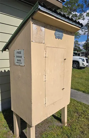 a view of a porch with seating space