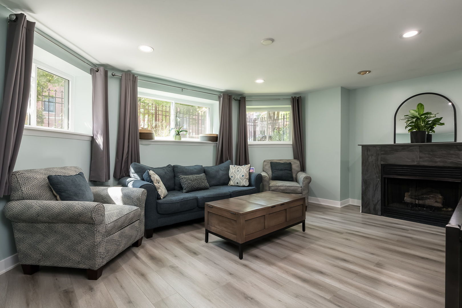 2749 North Spaulding Avenue, Unit GN Chicago, IL 60647 - Photo 10 of 40 a living room with furniture and a fireplace