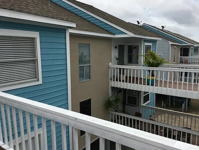 a balcony with a small space