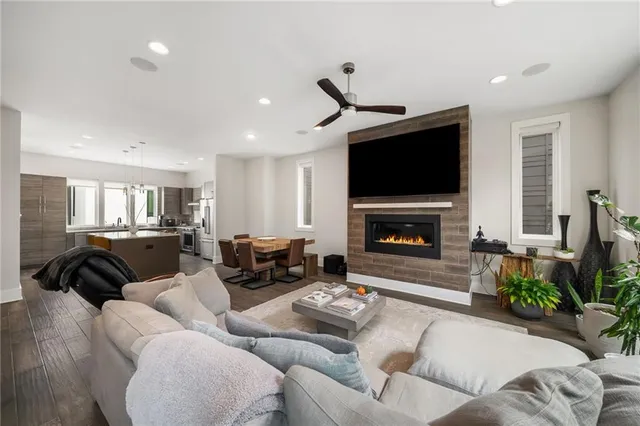 a living room with furniture or fireplace and a flat screen tv