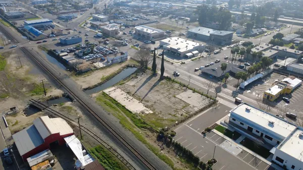 an aerial view of a city