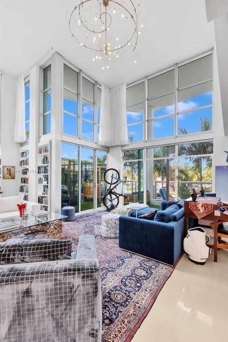 3131 Northeast 188th Street, Unit 2301 Aventura, FL 33180 - Photo 21 of 73 a living room with furniture large windows and wooden floor
