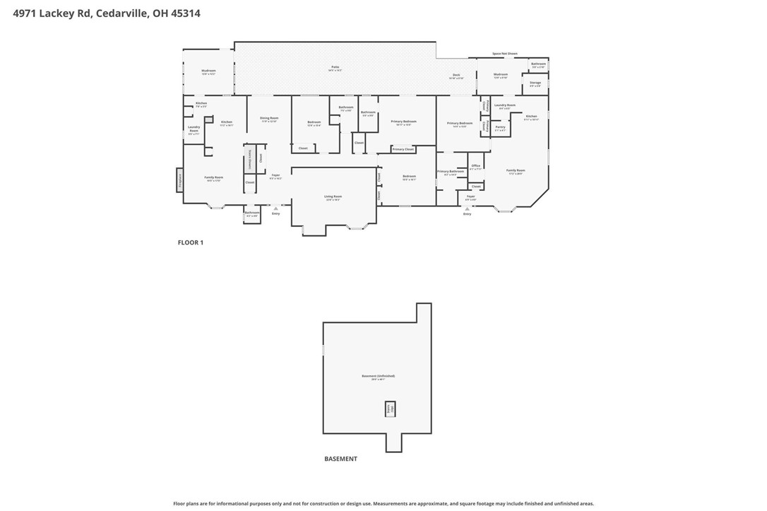 4971 Lackey Road Cedarville, OH 45314 - Photo 77 of 79 Explore the comprehensive layout of this residence, including both main and basement levels for optimal planning.