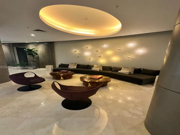 a view of a livingroom with a chandelier