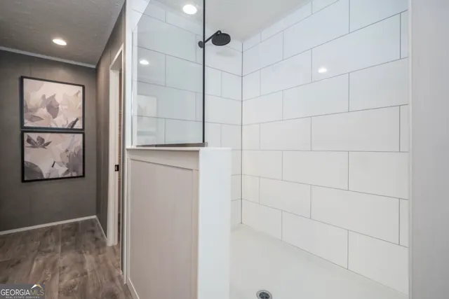 a bathroom with a shower