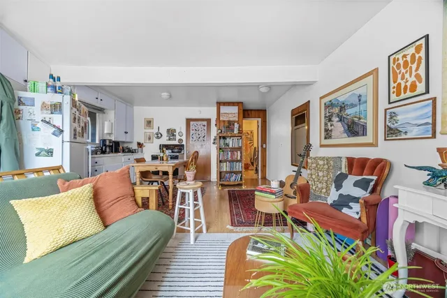 a living room with furniture and a couch