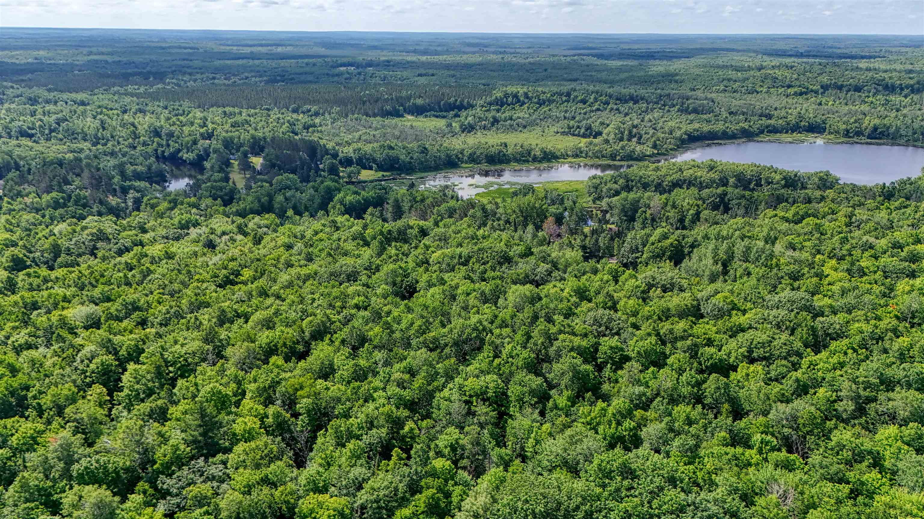 6676 Golf Course Road Winter, WI 54896 - Photo 8 of 51 Drone / aerial view of a heavily wooded area and a nearby body of water