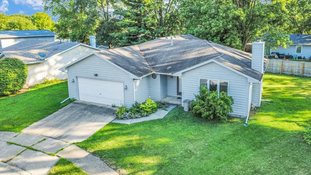 a view of a house with garden