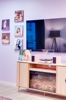 a view of balcony with furniture