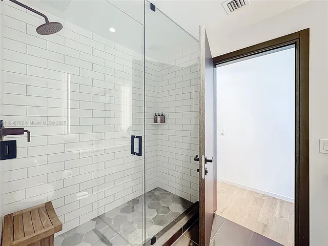a bathroom with a shower