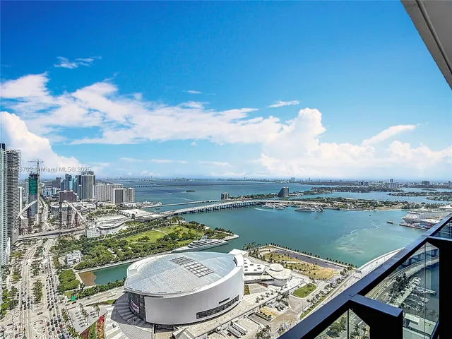a view of a lake with a terrace