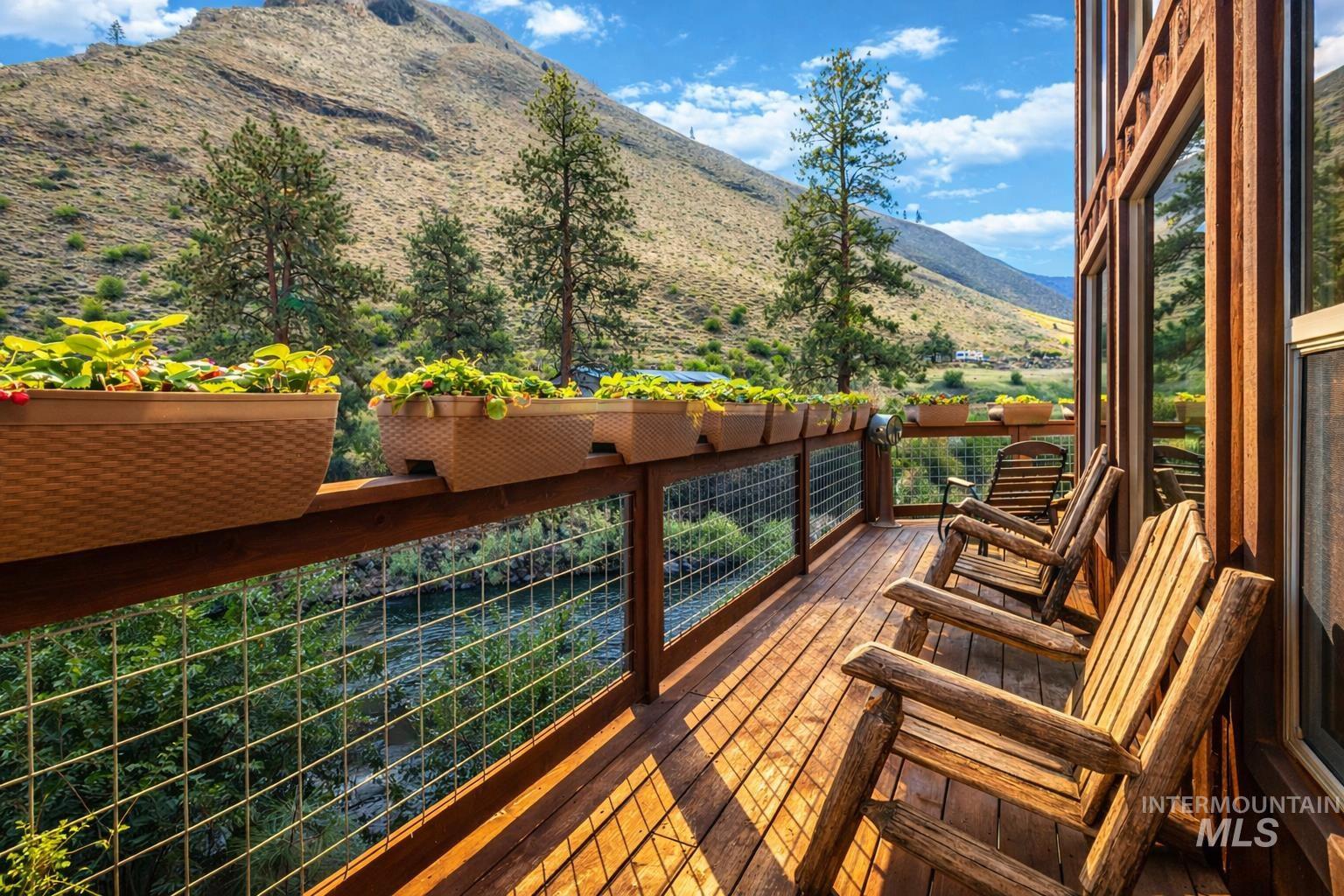 Deck with a mountain view