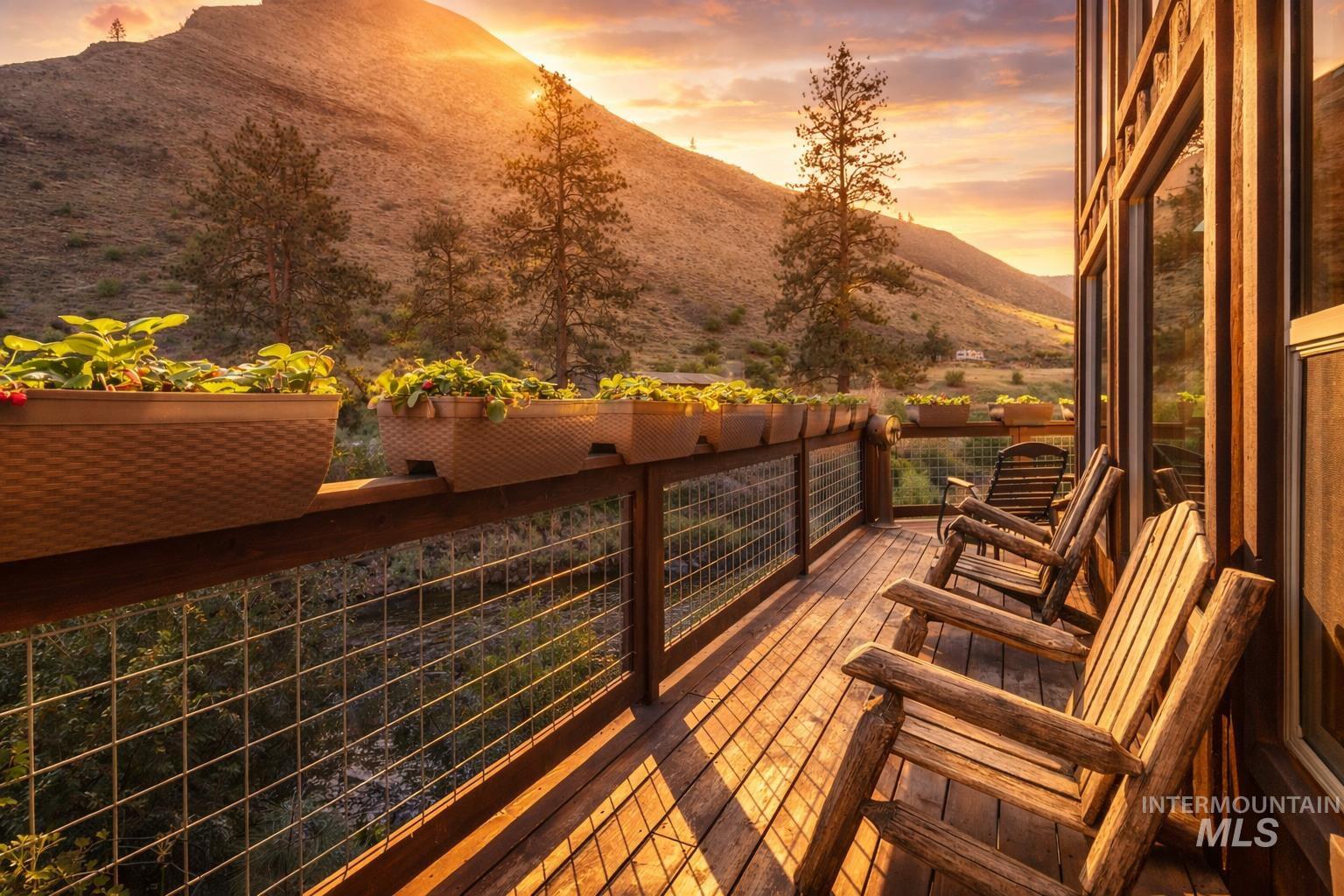 1352 South Main Street Riggins, ID 83549 - Photo 42 of 50 Balcony at dusk featuring a mountain view