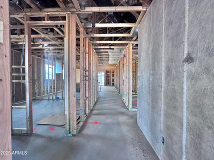 a view of a porch with seating space