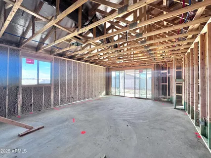 a view of a room with wooden walls