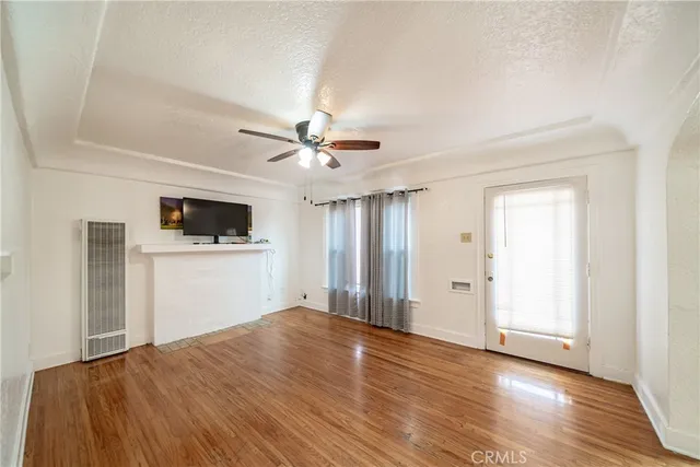 a view of a livingroom with a flat screen tv