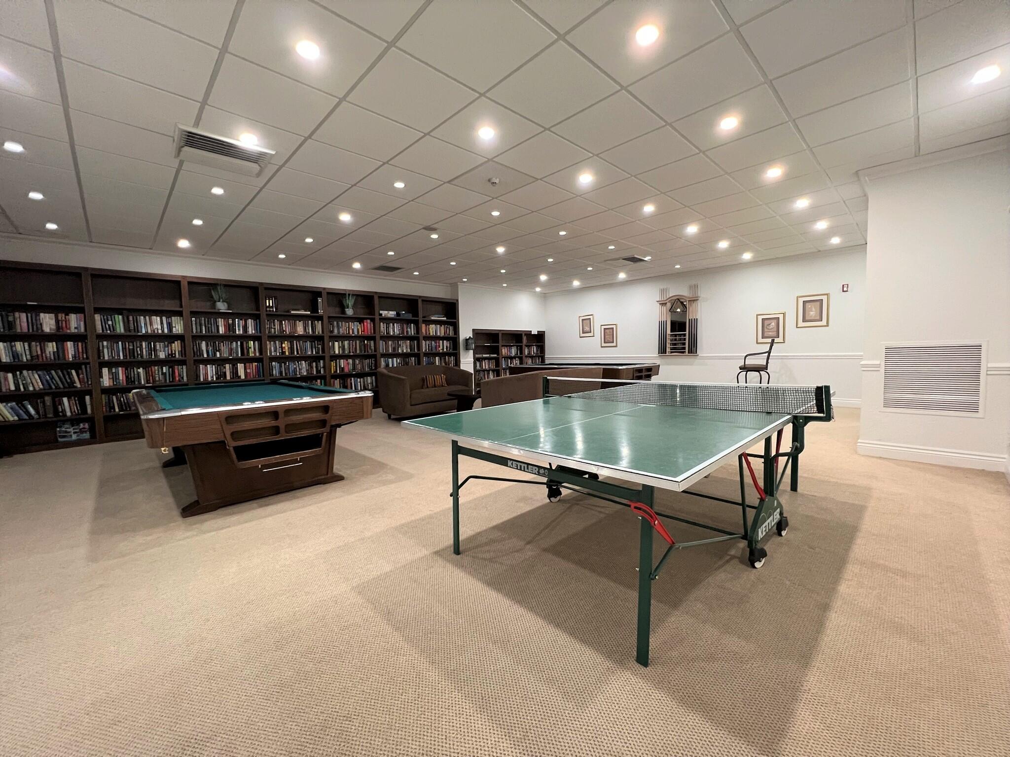 2121 North Ocean Boulevard, Unit 608W Boca Raton, FL 33431 - Photo 37 of 62 Billiard Room and Ping Pong - Library