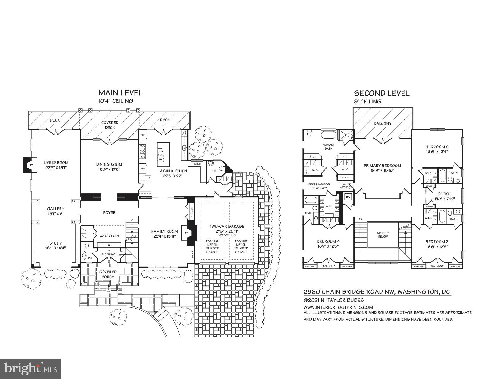 2960 Chain Bridge Road Northwest Washington, DC 20016 - Photo 39 of 40 Main Level/Second Level Floor Plan