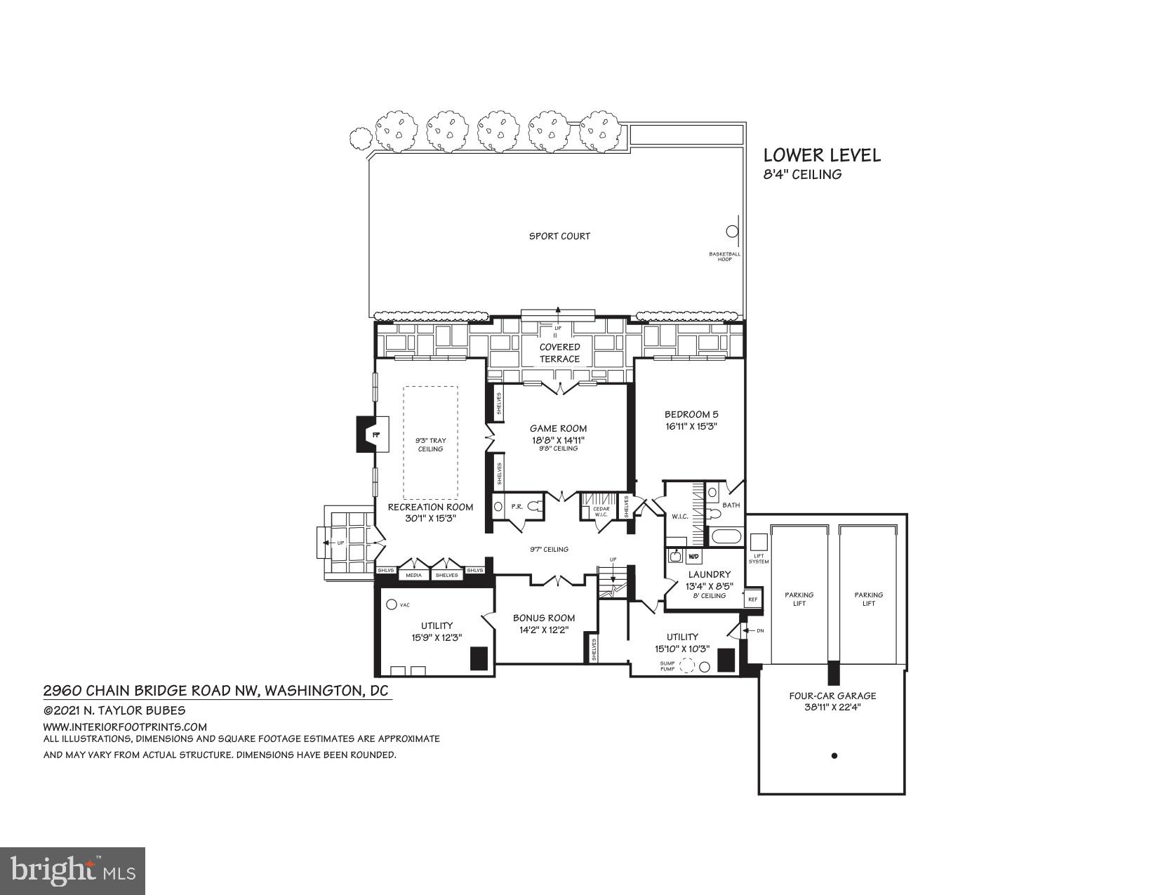 2960 Chain Bridge Road Northwest Washington, DC 20016 - Photo 40 of 40 Lower Level Floor Plan