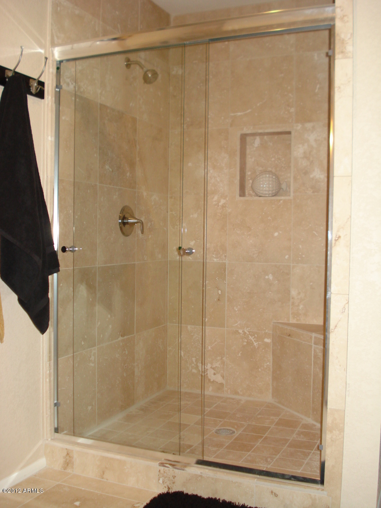 6157 North Granite Reef Road Scottsdale, AZ 85250 - Photo 20 of 29 Spectacular Master BathTravertine Shower