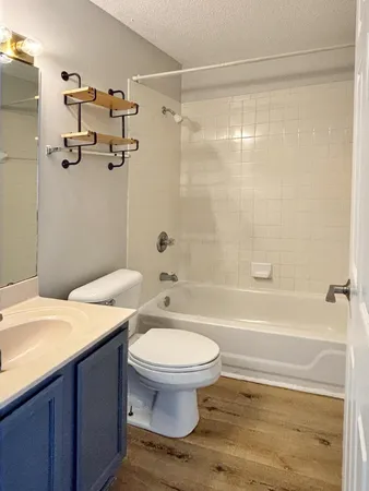 a bathroom with a sink a toilet and a bathtub