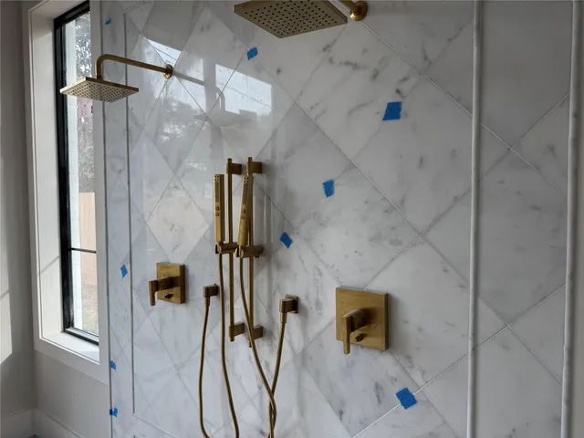 a view of an entryway with a fireplace