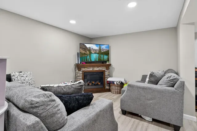 a bed room with a bed and a couch