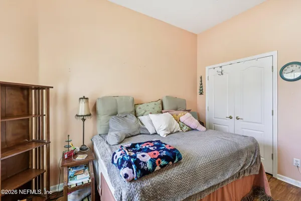 an outdoor space with furniture and umbrella