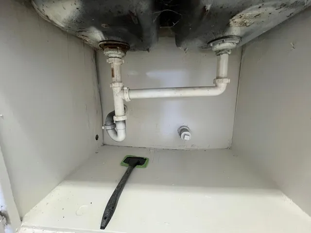 a close view of water heater room