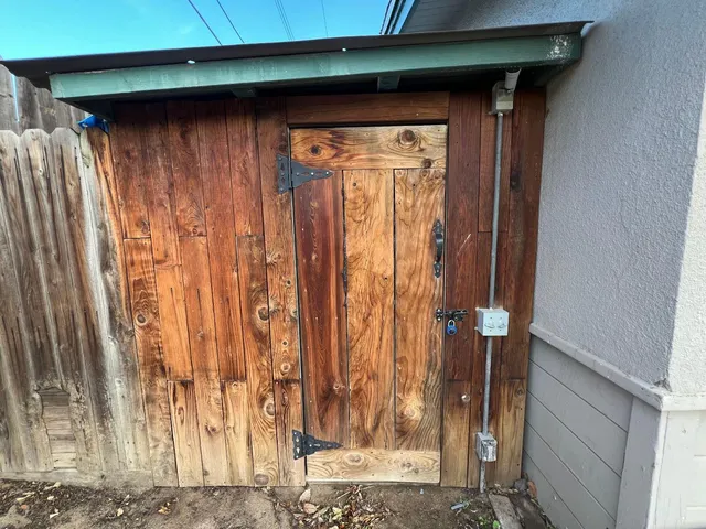 a swimming pool with an outdoor space