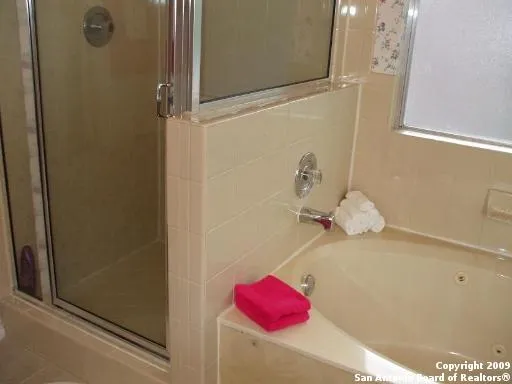 a bathroom with a tub