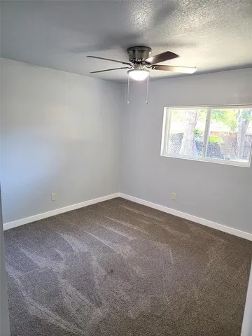 a view of a room with a window