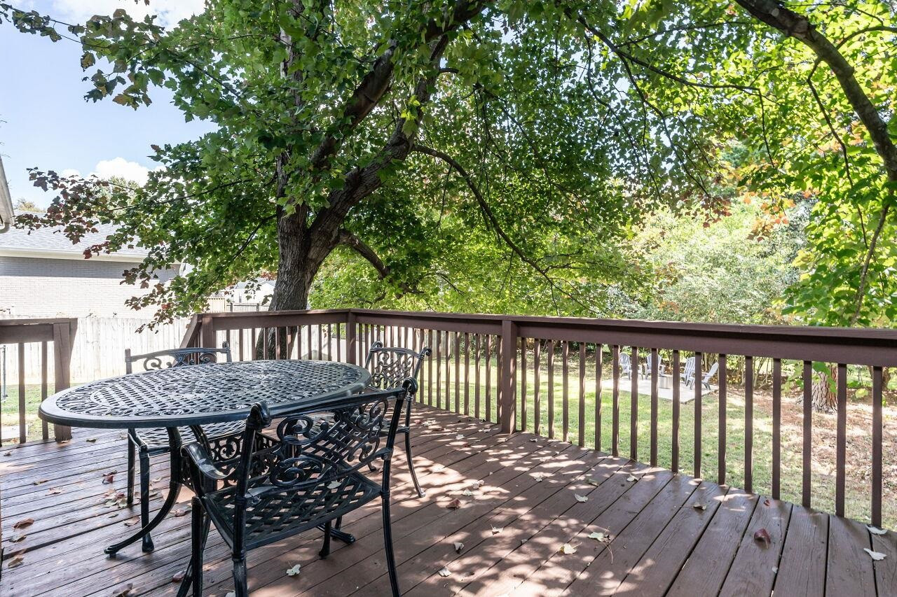 3300 Blue Ridge Road Raleigh, NC 27612 - Photo 21 of 25 a view of a wooden bench and table on the wooden deck